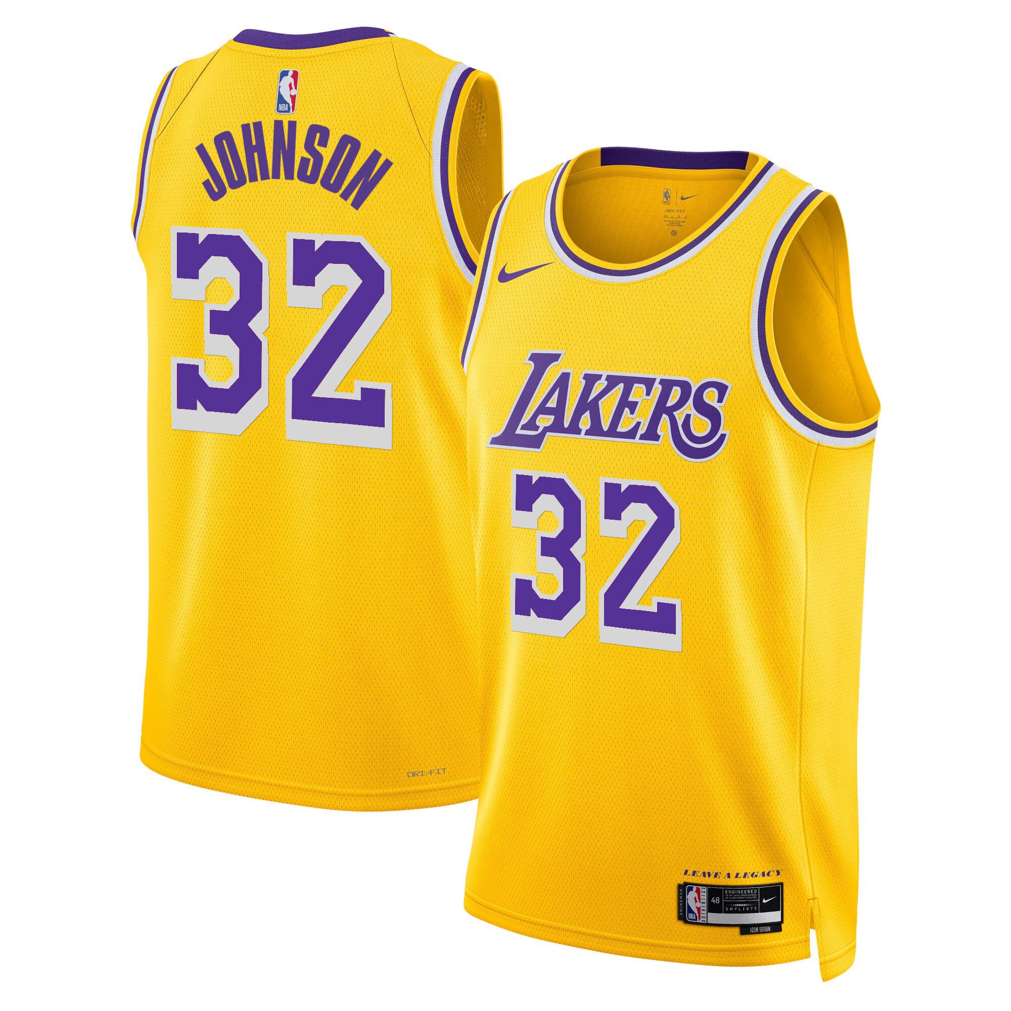 Men Los Angeles Lakers #32 Johnson Yellow 2025 Nike Swingman NBA Jersey->->NBA Jersey